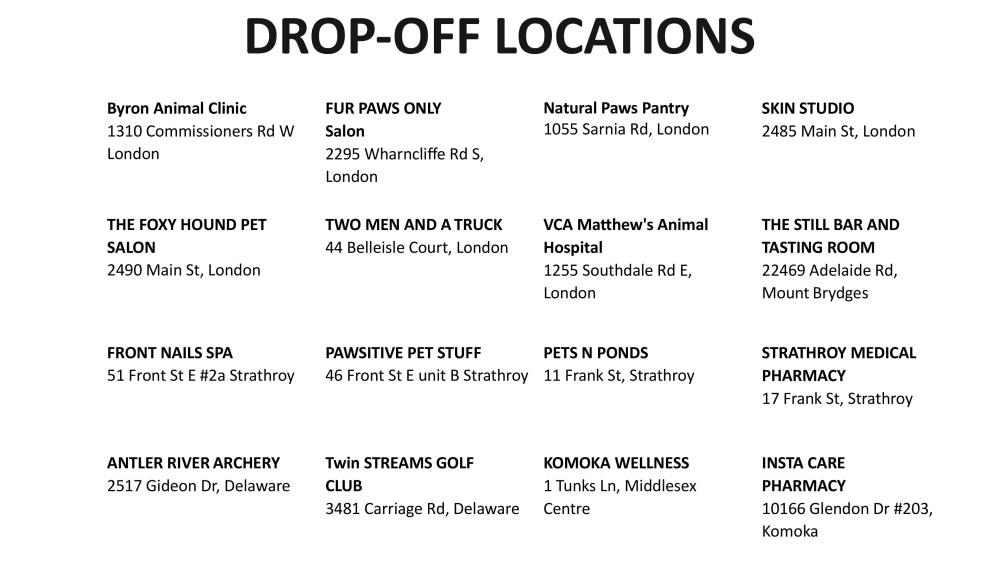 Drop off locations