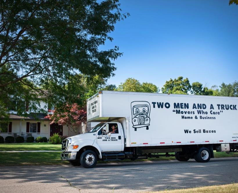 Truck in front of house